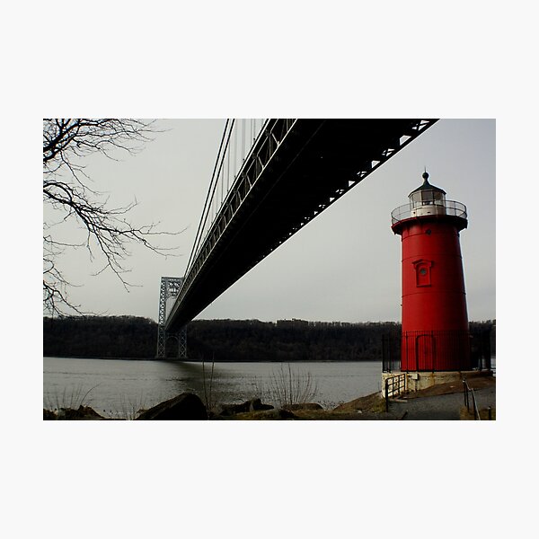 Little Red Lighthouse & George Washington Bridge Photographic Print