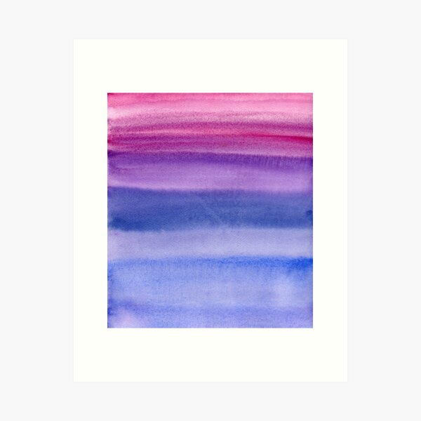 Celebrating Violets Color Field, Abstract Watercolor Art, Contemporary Painting Art Print