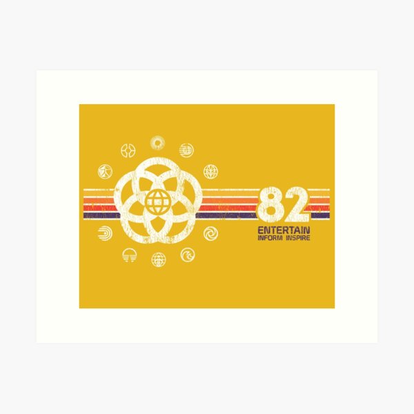 EPCOT Center Vintage Style Distressed Pavilion Logos Art Print