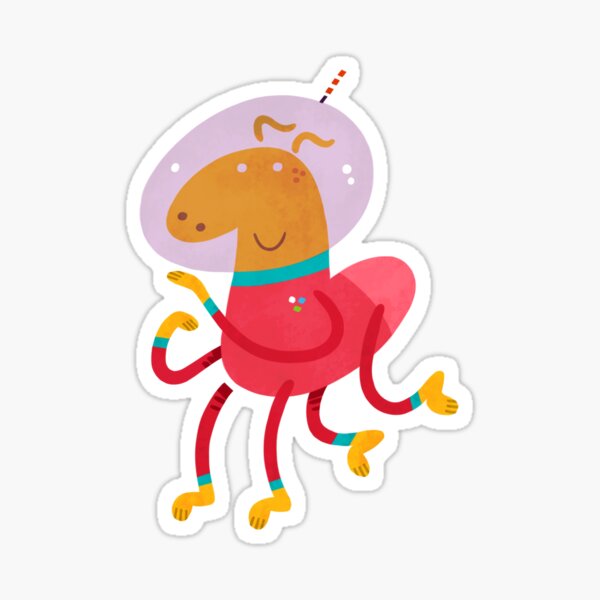 Yellow Spacedude Sticker