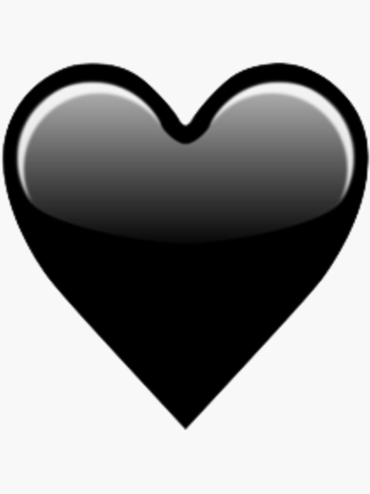 Sticker  emoji coeur  noir   par newjerseygirl Redbubble