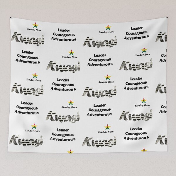 Item preview, Sunday Born Ghanaian Male Name 'Kwasi' in black and white designed and sold by WhoWeAre.