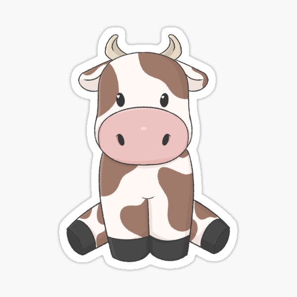 Cute Brown Cow Cartoon Art
