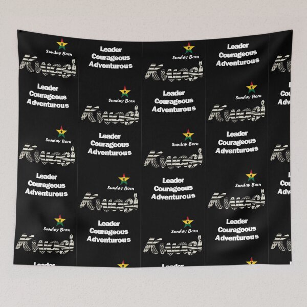 Item preview, Sunday Born Ghanaian Male Name 'Kwasi' in black and white designed and sold by WhoWeAre.
