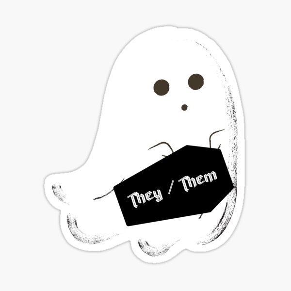 They Them Pronouns Travelling Ghost Sticker