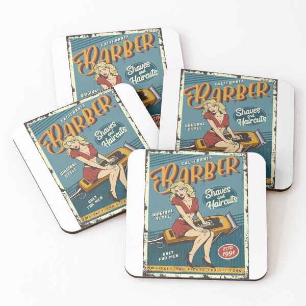Aperçu de l'œuvre vintage california barber shop pin up créée et vendue par metalriffer.