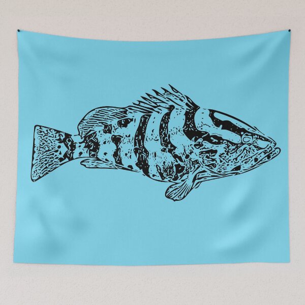 Item preview, Nassau Grouper Black Design designed and sold by designsasstultd.