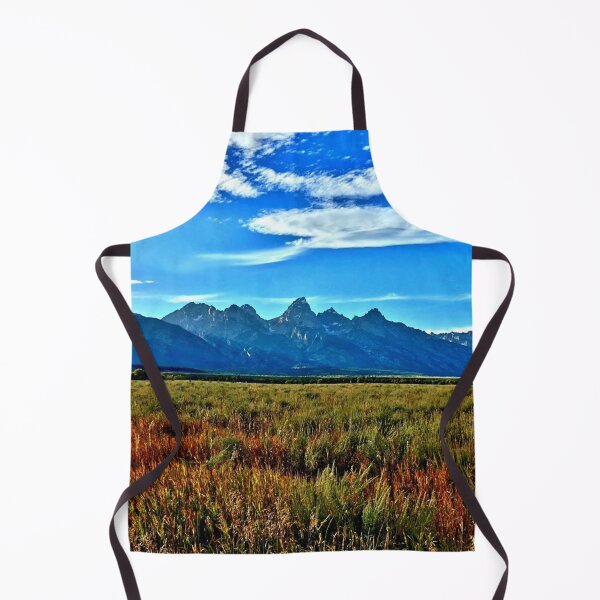 Item preview, Blue Grand Teton mountains and a field designed and sold by BirdieMama.