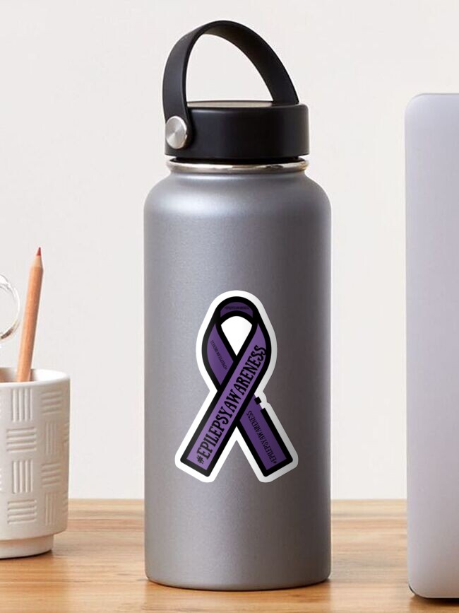 Epilepsy Awareness Purple Ribbon Sticker