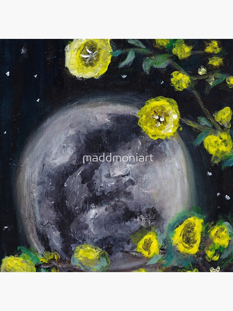 Moon & Flowers by maddmoniart