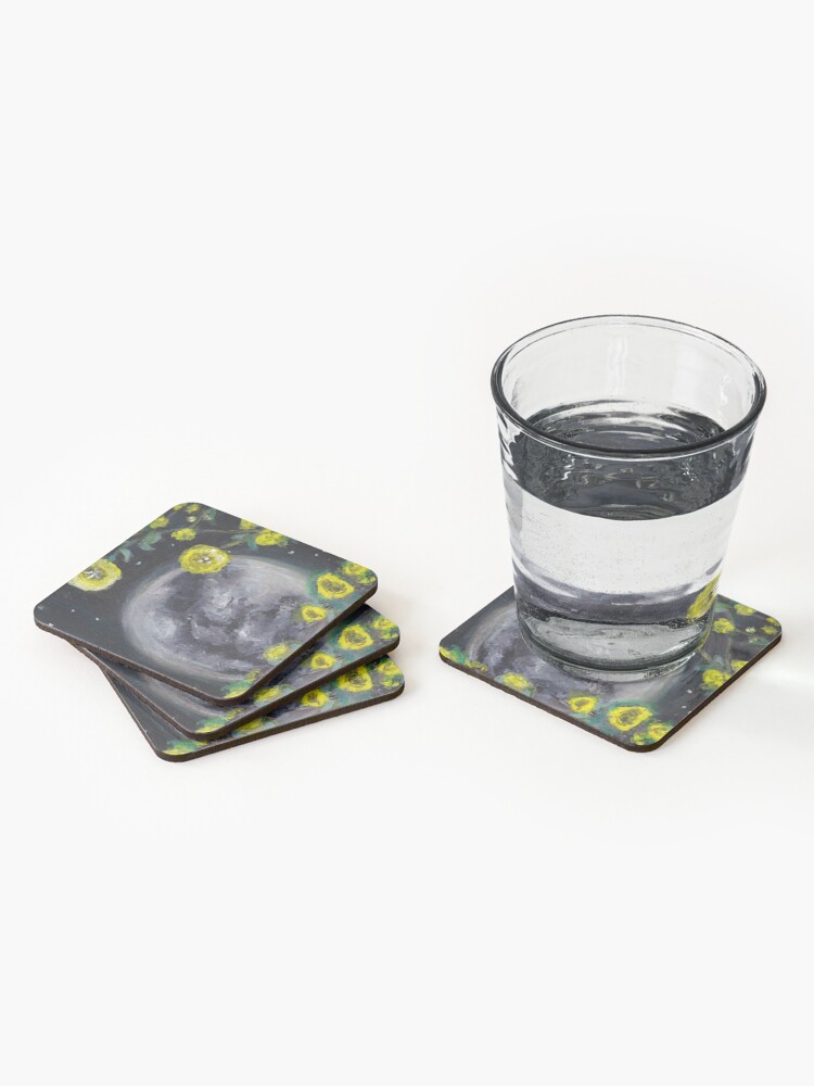 Alternate view of Moon & Flowers Coasters (Set of 4)
