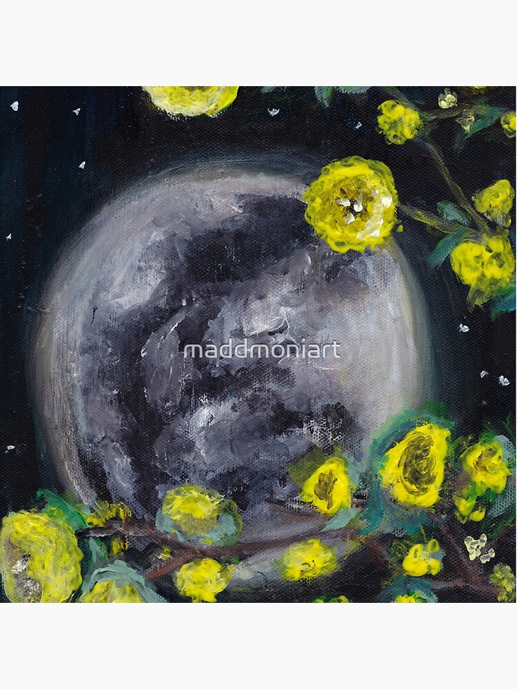 Moon & Flowers by maddmoniart