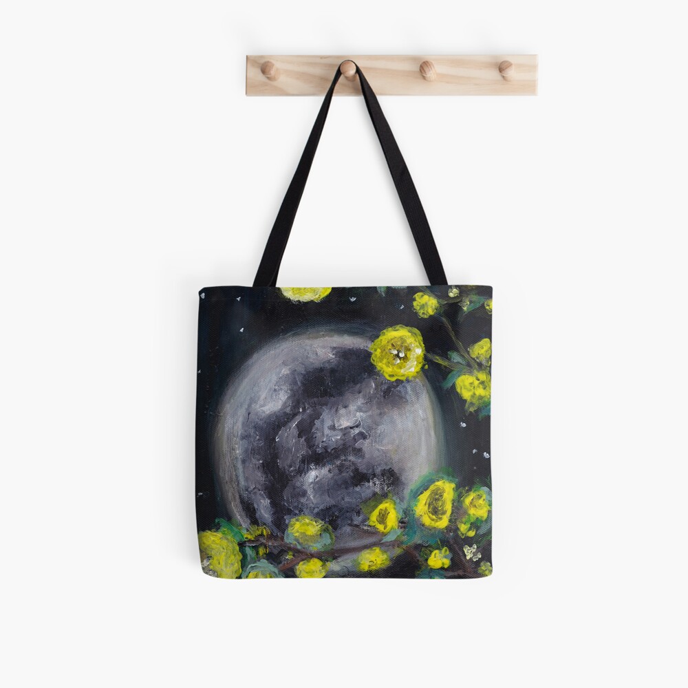 Moon & Flowers Tote Bag