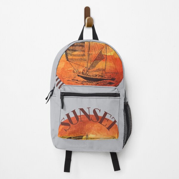 Item preview, ORANGE SUNSET & BOAT IN THE OCEAN designed and sold by RominaMD.