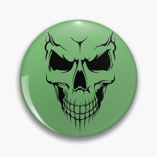 Item preview, Skull in black and green designed and sold by NatureStudioArt.