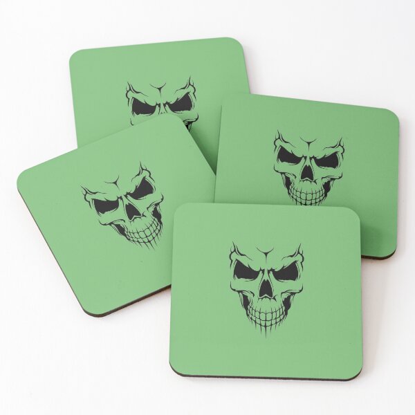 Item preview, Skull in black and green designed and sold by NatureStudioArt.