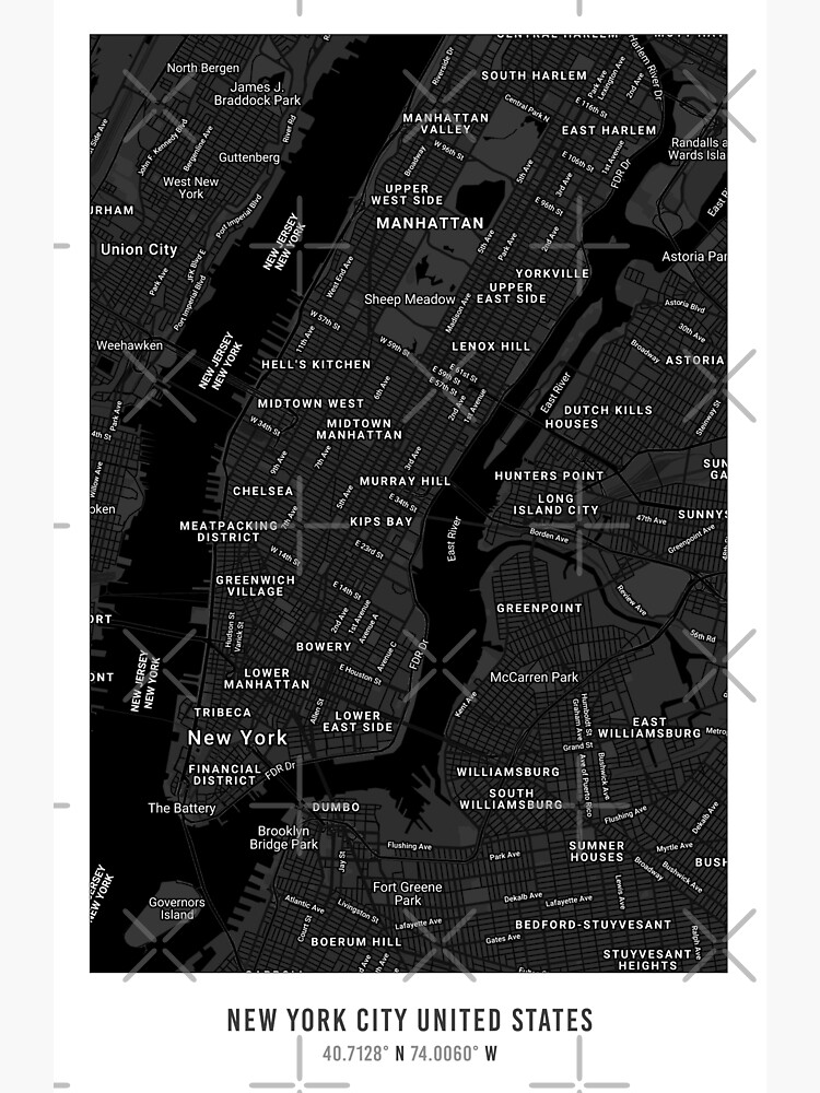 Disover Map Of NYC Premium Matte Vertical Poster