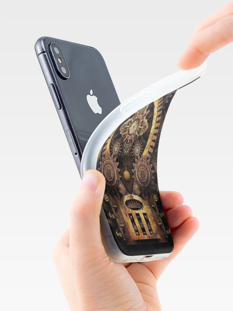 Alternate view of Infernal Steampunk Vintage Machine #2B iPhone Case