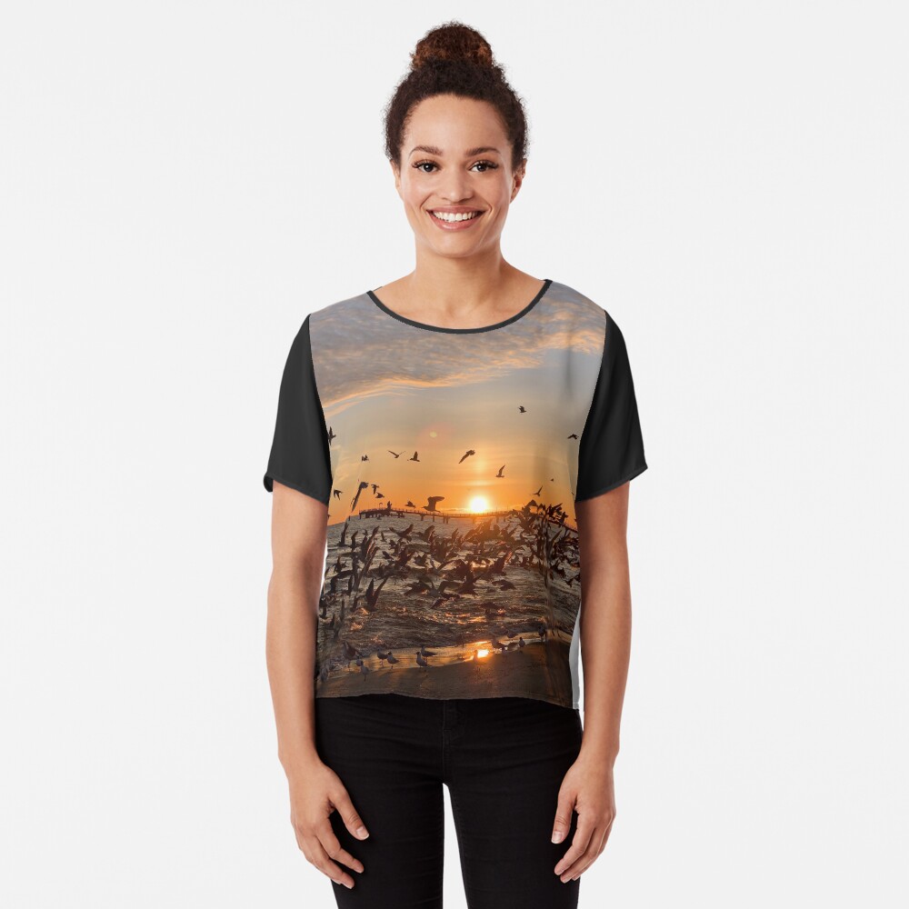 Vogel-Aufgang, Usedom Chiffon Top