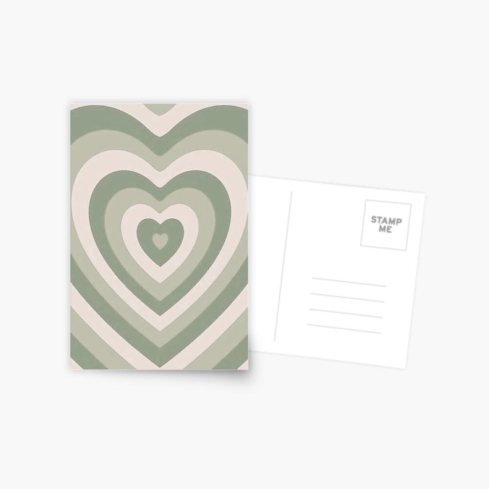 Aesthetic Green Hearts Postcard for Sale by vceciliax  Redbubble