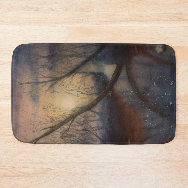 Item preview, Sunset shadows, a dream view of the sun setting and reflections of trees on the calm water of our small local river. Watercolour landscape -  designed and sold by Einar Aasen.