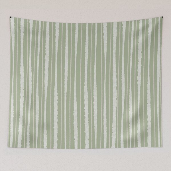 Item preview, Organic Watercolour Stripes in Sage Green Minimalist Painted Stripe Pattern designed and sold by kierkegaard.