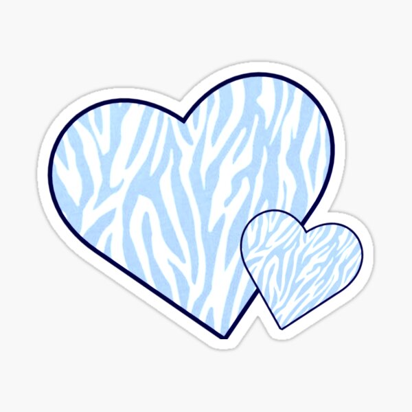 Small Blue Heart Stickers 1/2 Wide