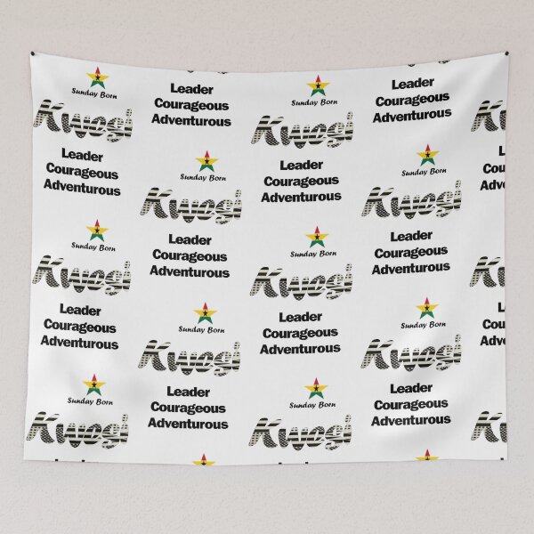 Item preview, Sunday Born Ghanaian Male Name 'Kwesi' in black and white designed and sold by WhoWeAre.