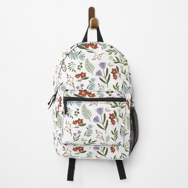 Item preview, Floral Pattern of flowers and leaves in muted tones designed and sold by Happy Puppy Print On Demand.