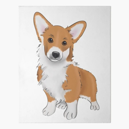 Corgi Coffee 11x14 Ready To order Hang Framed Dog Art Print