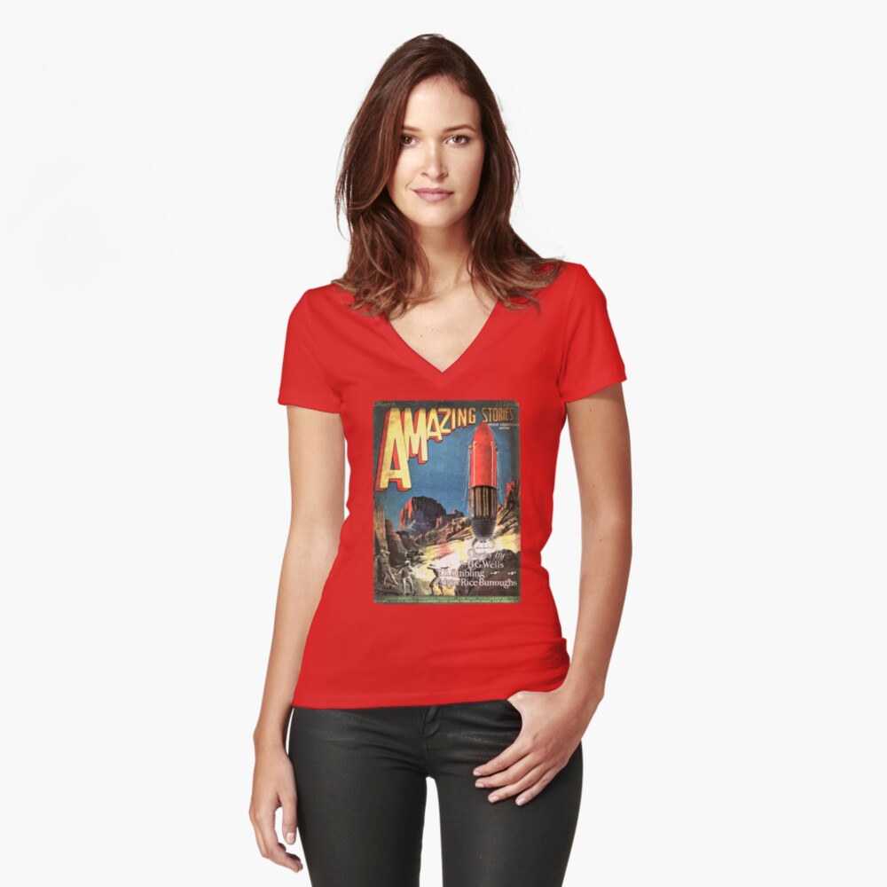 Item preview, Fitted V-Neck T-Shirt designed and sold by fitzmoskal.