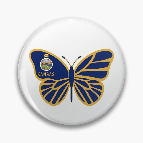 Item preview, State of Kansas Flag Butterfly designed and sold by Gsallicat.