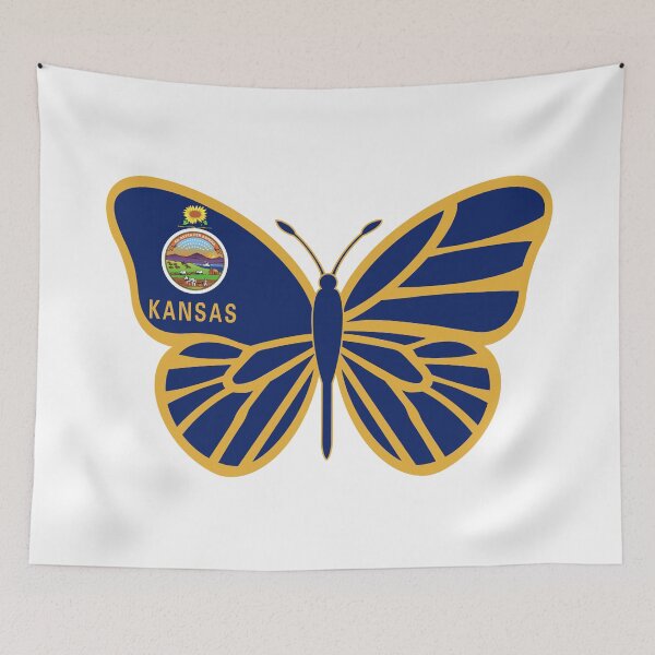 Item preview, State of Kansas Flag Butterfly designed and sold by Gsallicat.
