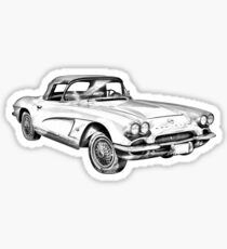1962 Chevrolet Corvette Illustration Sticker