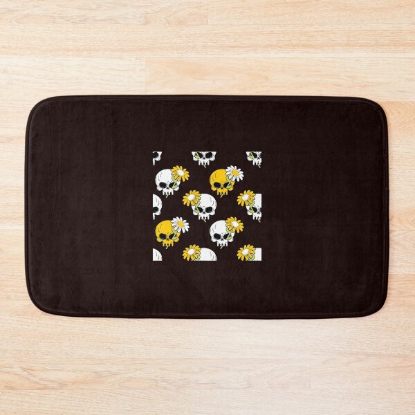 Item preview, Bizzare Scull and Daisy  Flowers Yellow and White Pattern  designed and sold by Evartdesign.