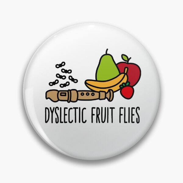 Item preview, Dyslexic fruit flies dyslexia reading disorder pun designed and sold by LaundryFactory.
