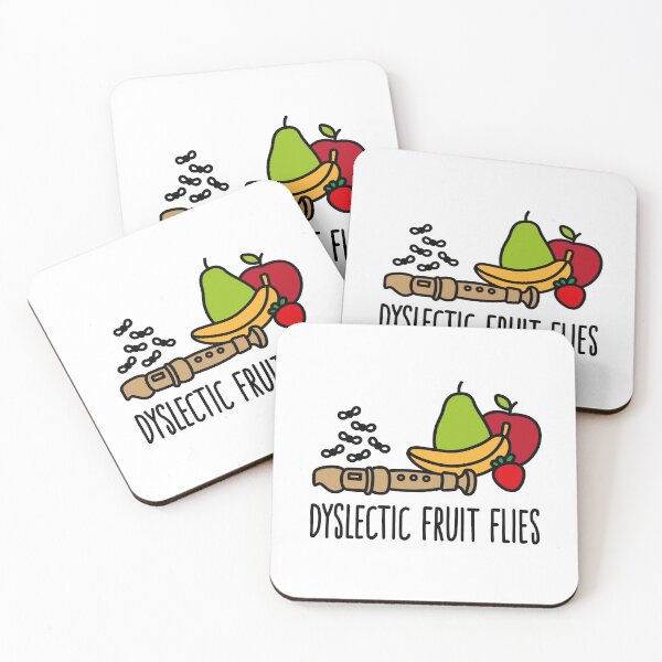 Item preview, Dyslexic fruit flies dyslexia reading disorder pun designed and sold by LaundryFactory.