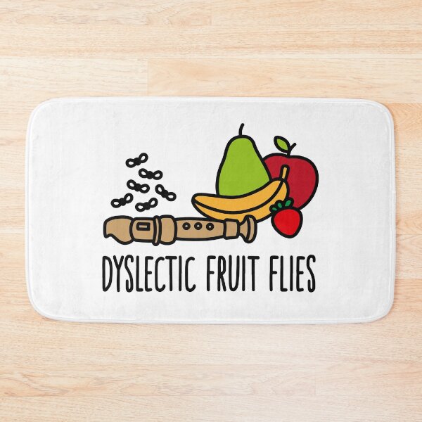Item preview, Dyslexic fruit flies dyslexia reading disorder pun designed and sold by LaundryFactory.
