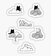 Doodle clouds and cats Sticker