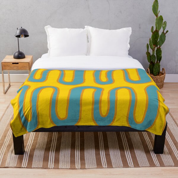 Item preview, Squiggly Meander in Blue, Yellow, and Orange designed and sold by Miranda Benson.