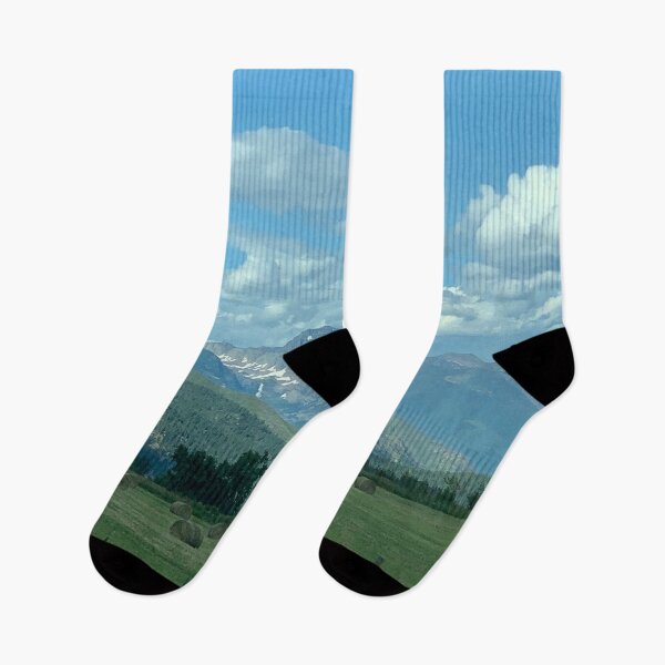 Item preview, Hay Bales in a Field with Mountains designed and sold by dm-md-iii.