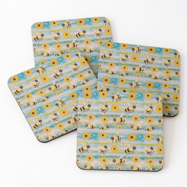 Item preview, honeybees and sunflowers designed and sold by Melissa B Designing.