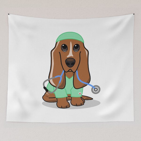 Item preview, Scrubs Brown Bassett Hound designed and sold by TeeZenDesigns.