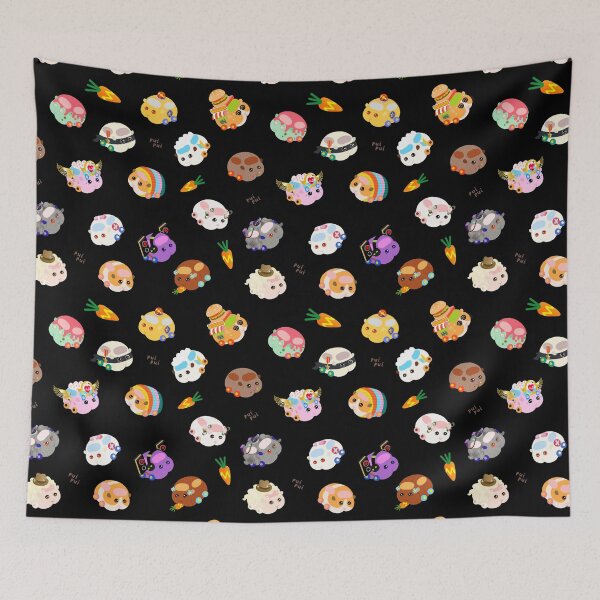 Item preview, Pui Pui Molcar Assorted Characters Toss Design - Black designed and sold by BlossomCreative.