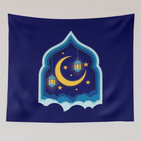 Item preview, Islamic Moon, Stars and Lantern - Dark Blue Version designed and sold by spidericks.