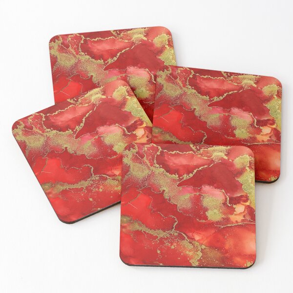 Item preview, Alcohol Ink Abstract Red Brass designed and sold by Jean-Marie-Art.