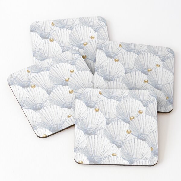Item preview, Seashells Pearl Treasure - Whisper Gray + Gold Tone designed and sold by L Diane Johnson.