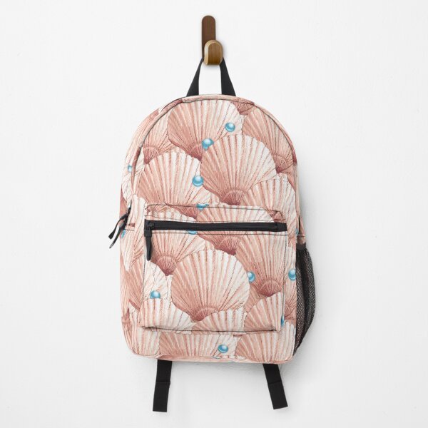 Item preview, Seashells Pearl Treasure - Soft Coral + Aqua Blue designed and sold by L Diane Johnson.