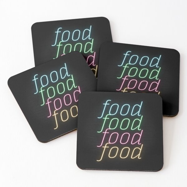 Item preview, Food Food Food Neon Retrowave Multicolor Text designed and sold by dylanxh.