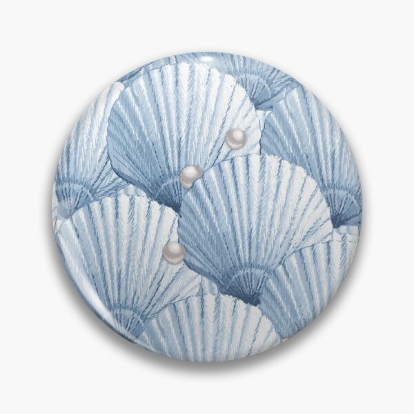 Item preview, Seashells Pearl Treasure - Country Blue + Pearl Gray designed and sold by L Diane Johnson.